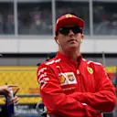 Kimi Raikkonen, Ferrari on the drivers parade at Formula One World Championship, Rd16, Russian Grand Prix, Race, Sochi Autodrom, Sochi, Krasnodar Krai, Russia, Sunday 30 September 2018.