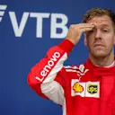 Sebastian Vettel, Ferrari on the podium at Formula One World Championship, Rd16, Russian Grand Prix, Race, Sochi Autodrom, Sochi, Krasnodar Krai, Russia, Sunday 30 September 2018.