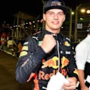 Max Verstappen, Red Bull Racing celebrates in parc ferme at Formula One World Championship, Rd15, Singapore Grand Prix, Qualifying, Marina Bay Circuit, Singapore, Saturday 15 September 2018.