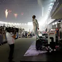 Race winner Lewis Hamilton, Mercedes-AMG F1 W09 EQ Power+ celebrates in parc ferme at Formula One World Championship, Rd15, Singapore Grand Prix, Race, Marina Bay Circuit, Singapore, Sunday 16 September 2018.