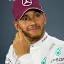 Lewis Hamilton, Mercedes AMG F1 in the Press Conference at Formula One World Championship, Rd15, Singapore Grand Prix, Race, Marina Bay Circuit, Singapore, Sunday 16 September 2018.