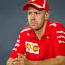 Sebastian Vettel, Ferrari in the Press Conference at Formula One World Championship, Rd15, Singapore Grand Prix, Race, Marina Bay Circuit, Singapore, Sunday 16 September 2018.