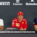 Lewis Hamilton, Mercedes AMG F1, Kimi Raikkonen, Ferrari and Brendon Hartley, Scuderia Toro Rosso
