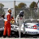 Lance Stroll (CDN) Williams FW41 crashed in FP1 at Formula One World Championship, Rd5, Spanish Grand Prix, Practice, Barcelona, Spain, Friday 11 May 2018. © Andy Hone/LAT/Sutton Images