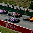 Cars at the end of pit lane at Formula One World Championship, Rd5, Spanish Grand Prix, Practice, Barcelona, Spain, Friday 11 May 2018. © Jerry Andre/Sutton Images