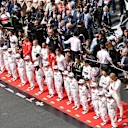 Drivers observe the National Anthem on the grid at Formula One World Championship, Rd5, Spanish Grand Prix, Race, Barcelona, Spain, Sunday 13 May 2018. © Jerry Andre/Sutton Images