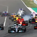 Lewis Hamilton (GBR) Mercedes-AMG F1 W09 EQ Power+ leads at the start of the race at Formula One World Championship, Rd5, Spanish Grand Prix, Race, Barcelona, Spain, Sunday 13 May 2018. © Andy Hone/LAT/Sutton Images