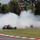 Romain Grosjean (FRA) Haas VF-18, Nico Hulkenberg (GER) Renault Sport F1 Team RS18 and Pierre Gasly (FRA) Scuderia Toro Rosso STR13 crash on lap one at Formula One World Championship, Rd5, Spanish Grand Prix, Race, Barcelona, Spain, Sunday 13 May 2018. ©