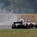 Romain Grosjean (FRA) Haas VF-18 crashes on lap one at Formula One World Championship, Rd5, Spanish Grand Prix, Race, Barcelona, Spain, Sunday 13 May 2018. © Zak Mauger/LAT/Sutton Images