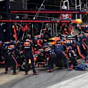 Daniel Ricciardo (AUS) Red Bull Racing RB14 pit stop at Formula One World Championship, Rd5, Spanish Grand Prix, Race, Barcelona, Spain, Sunday 13 May 2018. © Jerry Andre/Sutton Images