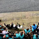 Race winner Lewis Hamilton (GBR) Mercedes-AMG F1 celebrates with the team at Formula One World Championship, Rd5, Spanish Grand Prix, Race, Barcelona, Spain, Sunday 13 May 2018. © Jerry Andre/Sutton Images