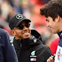 Lewis Hamilton (GBR) Mercedes-AMG F1 and Lance Stroll (CDN) Williams on the drivers parade at Formula One World Championship, Rd5, Spanish Grand Prix, Race, Barcelona, Spain, Sunday 13 May 2018. © Jerry Andre/Sutton Images