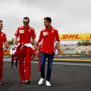 Sebastian Vettel (GER) Ferrari walks the track with Riccardo Adami (ITA) Ferrari Race Engineer at Formula One World Championship, Rd5, Spanish Grand Prix, Preparations, Barcelona, Spain, Thursday 10 May 2018. © Mark Sutton/Sutton Images