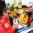 Sebastian Vettel (GER) Ferrari signs autographs for the fans at Formula One World Championship, Rd5, Spanish Grand Prix, Preparations, Barcelona, Spain, Thursday 10 May 2018. © Jerry Andre/Sutton Images
