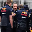 Paul Monaghan (GBR) Red Bull Racing Chief Engineer and Red Bull Racing mechanics at Formula One Testing, Day Four, Barcelona, Spain, 1 March 2018. © Mark Sutton/Sutton Images