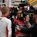 Marcus Ericsson (SWE) Alfa Romeo Sauber F1 Team talks with the media at Formula One Testing, Day Four, Barcelona, Spain, 1 March 2018. © Mark Sutton/Sutton Images
