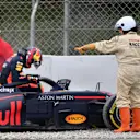 Max Verstappen (NED) Red Bull Racing RB14 in the gravel at Formula One Testing, Day Four, Barcelona, Spain, 1 March 2018. © Mark Sutton/Sutton Images