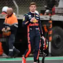 Max Verstappen (NED) Red Bull Racing walks in after spinning into the gravel at Formula One Testing, Day Four, Barcelona, Spain, 1 March 2018. © Mark Sutton/Sutton Images