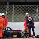 Max Verstappen (NED) Red Bull Racing RB14 span into the gravel at Formula One Testing, Day Four, Barcelona, Spain, 1 March 2018. © Mark Sutton/Sutton Images