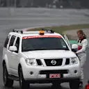Marcus Ericsson (SWE) Alfa Romeo Sauber F1 Team hitches a lift back to the pits at Formula One Testing, Day Four, Barcelona, Spain, 1 March 2018. © Mark Sutton/Sutton Images