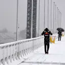 Snow stops testing on day three at Formula One Testing, Day Three, Barcelona, Spain, 28 February 2018. © Mark Sutton/Sutton Images