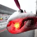 Ferrari pit stop lights as snow stops testing on day three at Formula One Testing, Day Three, Barcelona, Spain, 28 February 2018. © Jerry Andre/Sutton Images