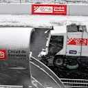 Track cleaning truck as snow stops testing on day three at Formula One Testing, Day Three, Barcelona, Spain, 28 February 2018. © Mark Sutton/Sutton Images