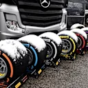 Snow covered Pirelli tyres at Formula One Testing, Day Three, Barcelona, Spain, 28 February 2018. © Jerry Andre/Sutton Images