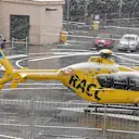 Medical Helicopter as snow stops testing on day three at Formula One Testing, Day Three, Barcelona, Spain, 28 February 2018. © Mark Sutton/Sutton Images