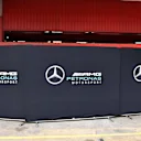 Mercedes AMG F1 garage screens at Formula One Testing, Day Two, Barcelona, Spain, 27 February 2018. © Mark Sutton/Sutton Images
