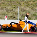Stoffel Vandoorne (BEL) McLaren MCL33 stops on track at Formula One Testing, Day One, Barcelona, Spain, 6 March 2018. © Marc Calvo/Sutton Images