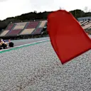 Marshal waves the red flag at Formula One Testing, Day Three, Barcelona, Spain, 8 March 2018. © Jerry Andre/Sutton Images
