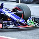 Brendon Hartley (NZL) Scuderia Toro Rosso STR13 front wing with aero paint at Formula One Testing, Day Two, Barcelona, Spain, 7 March 2018. © Mark Sutton/Sutton Images