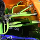 McLaren MCL33 front suspension detail with aero paint at Formula One Testing, Day Two, Barcelona, Spain, 7 March 2018. © Mark Sutton/Sutton Images