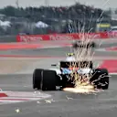 Sergey Sirotkin, Williams FW41 sparks at Formula World Championship, Rd18, United States Grand Prix, Qualifying, Circuit of the Americas, Austin, Texas, USA, Saturday 20 October 2018.