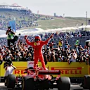 Kimi Raikkonen, Ferrari celebrates in parc ferme at Formula One World Championship, Rd18, United States Grand Prix, Race, Circuit of the Americas, Austin, Texas, USA, Sunday 21 October 2018.