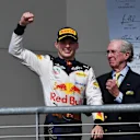 Max Verstappen, Red Bull Racing celebrates on the podium at Formula One World Championship, Rd18, United States Grand Prix, Race, Circuit of the Americas, Austin, Texas, USA, Sunday 21 October 2018.