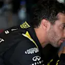 ABU DHABI, UNITED ARAB EMIRATES - NOVEMBER 29: Daniel Ricciardo of Australia and Renault Sport F1 looks on in the garage during practice for the F1 Grand Prix of Abu Dhabi at Yas Marina Circuit on November 29, 2019 in Abu Dhabi, United Arab Emirates. (Photo by Charles Coates/Getty Images)