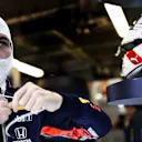ABU DHABI, UNITED ARAB EMIRATES - NOVEMBER 30: Max Verstappen of Netherlands and Red Bull Racing prepares to drive in the garage during qualifying for the F1 Grand Prix of Abu Dhabi at Yas Marina Circuit on November 30, 2019 in Abu Dhabi, United Arab Emirates. (Photo by Mark Thompson/Getty Images)