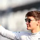 ABU DHABI, UNITED ARAB EMIRATES - DECEMBER 01: George Russell of Great Britain and Williams waves to the crowd on the drivers parade before the F1 Grand Prix of Abu Dhabi at Yas Marina Circuit on December 01, 2019 in Abu Dhabi, United Arab Emirates. (Photo by Charles Coates/Getty Images)