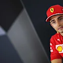 ABU DHABI, UNITED ARAB EMIRATES - NOVEMBER 28: Charles Leclerc of Monaco and Ferrari talks in the Drivers Press Conference during previews ahead of the F1 Grand Prix of Abu Dhabi at Yas Marina Circuit on November 28, 2019 in Abu Dhabi, United Arab Emirates. (Photo by Clive Mason/Getty Images)