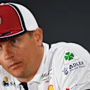 ABU DHABI, UNITED ARAB EMIRATES - NOVEMBER 28: Kimi Raikkonen of Finland and Alfa Romeo Racing talks in the Drivers Press Conference during previews ahead of the F1 Grand Prix of Abu Dhabi at Yas Marina Circuit on November 28, 2019 in Abu Dhabi, United Arab Emirates. (Photo by Clive Mason/Getty Images)