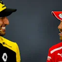 MELBOURNE GRAND PRIX CIRCUIT, AUSTRALIA - MARCH 14: Daniel Ricciardo, Renault F1 Team and Sebastian Vettel, Ferrari in Press Conference during the Australian GP at Melbourne Grand Prix Circuit on March 14, 2019 in Melbourne Grand Prix Circuit, Australia. (Photo by Zak Mauger / LAT Images)
