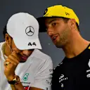 MELBOURNE GRAND PRIX CIRCUIT, AUSTRALIA - MARCH 14: Lewis Hamilton, Mercedes AMG F1 and Daniel Ricciardo, Renault F1 Team in Press Conference during the Australian GP at Melbourne Grand Prix Circuit on March 14, 2019 in Melbourne Grand Prix Circuit, Australia. (Photo by Jerry Andre / Sutton Images)