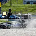 RED BULL RING, AUSTRIA - JUNE 28: Valtteri Bottas, Mercedes AMG W10, loses his car at turn 6 and crashes into the barrier during the Austrian GP at Red Bull Ring on June 28, 2019 in Red Bull Ring, Austria. (Photo by Glenn Dunbar / LAT Images)