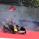 RED BULL RING, AUSTRIA - JUNE 28: Max Verstappen, Red Bull Racing RB15, crashes during the Austrian GP at Red Bull Ring on June 28, 2019 in Red Bull Ring, Austria. (Photo by Hasan Bratic / Sutton Images)