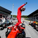 RED BULL RING, AUSTRIA - JUNE 29: Charles Leclerc, Ferrari, celebrates pole on the grid during the Austrian GP at Red Bull Ring on June 29, 2019 in Red Bull Ring, Austria. (Photo by Steven Tee / LAT Images)