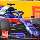 BAKU CITY CIRCUIT, AZERBAIJAN - APRIL 26: The damaged car of Daniil Kvyat, Toro Rosso STR14, after his crash in FP2 during the Azerbaijan GP at Baku City Circuit on April 26, 2019 in Baku City Circuit, Azerbaijan. (Photo by Simon Galloway / Sutton Images)