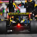 BAKU CITY CIRCUIT, AZERBAIJAN - APRIL 27: Daniel Ricciardo, Renault R.S.19, in the pits during practice during the Azerbaijan GP at Baku City Circuit on April 27, 2019 in Baku City Circuit, Azerbaijan. (Photo by Simon Galloway / Sutton Images)