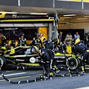 BAKU CITY CIRCUIT, AZERBAIJAN - APRIL 28: The damaged car of Daniel Ricciardo, Renault R.S.19 retiring from the race during the Azerbaijan GP at Baku City Circuit on April 28, 2019 in Baku City Circuit, Azerbaijan. (Photo by Mark Sutton / Sutton Images)